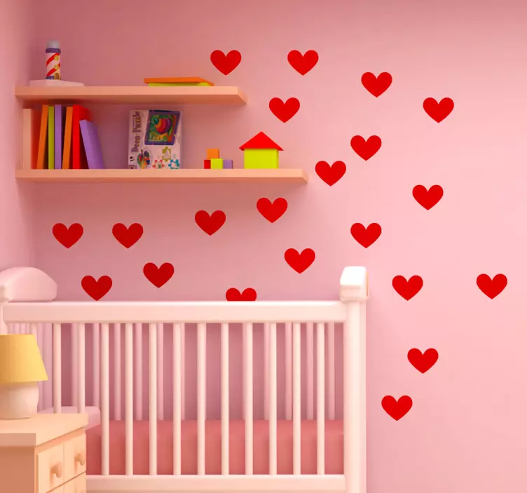 Sticker enfant motifs coeurs - TenStickers