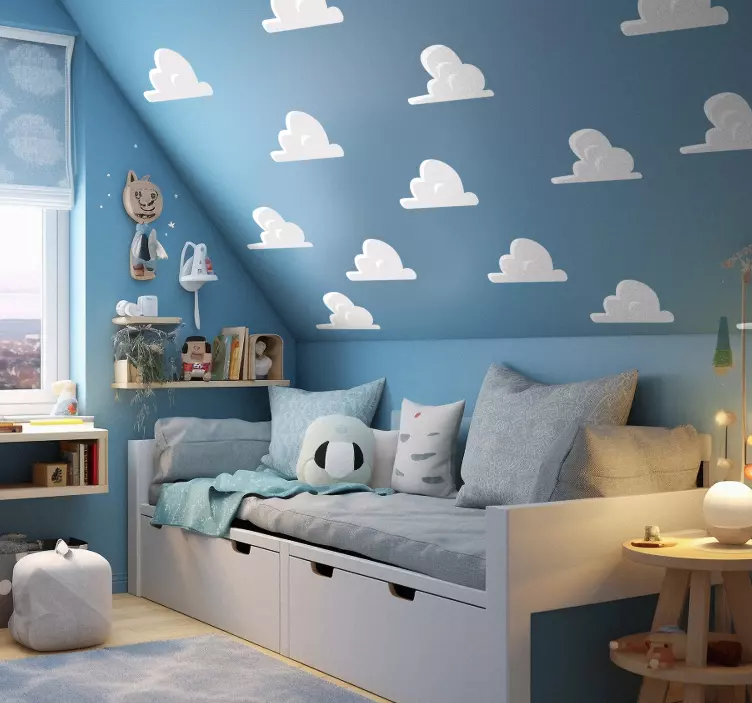 Sticker enfant nuages de la chambre d'Andy - TenStickers