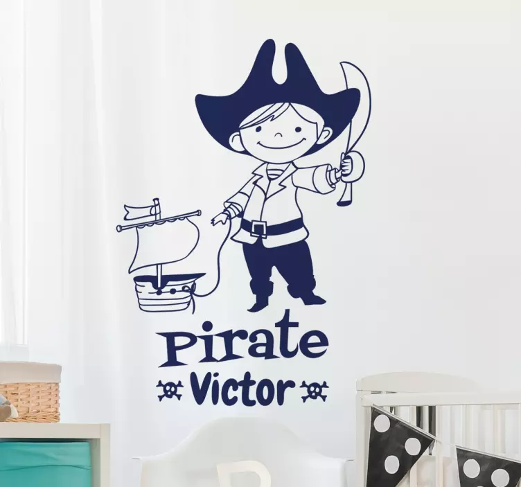 Sticker enfant personnalisable Pirate - TenStickers