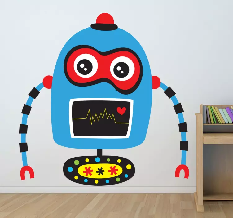 Sticker enfant robot bleu - TenStickers