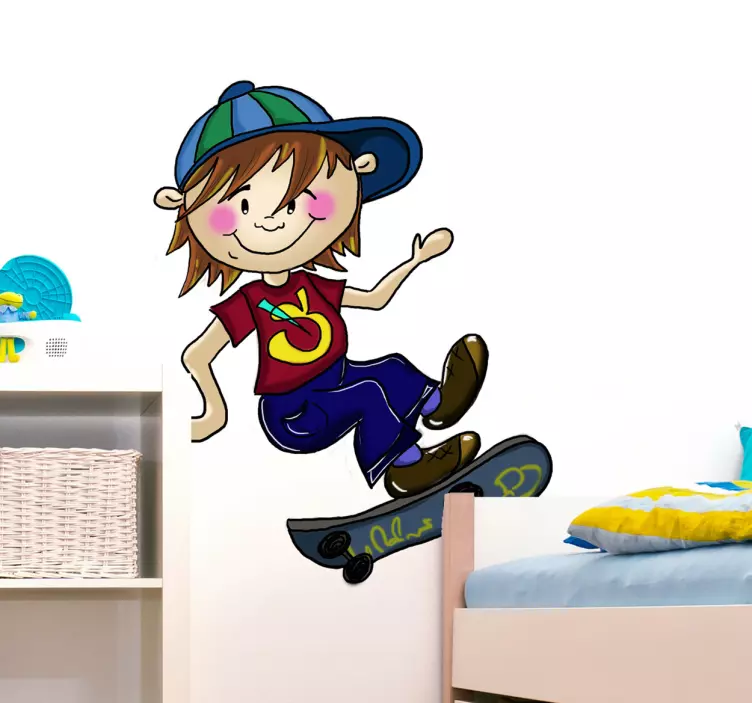 Sticker enfant skater - TenStickers