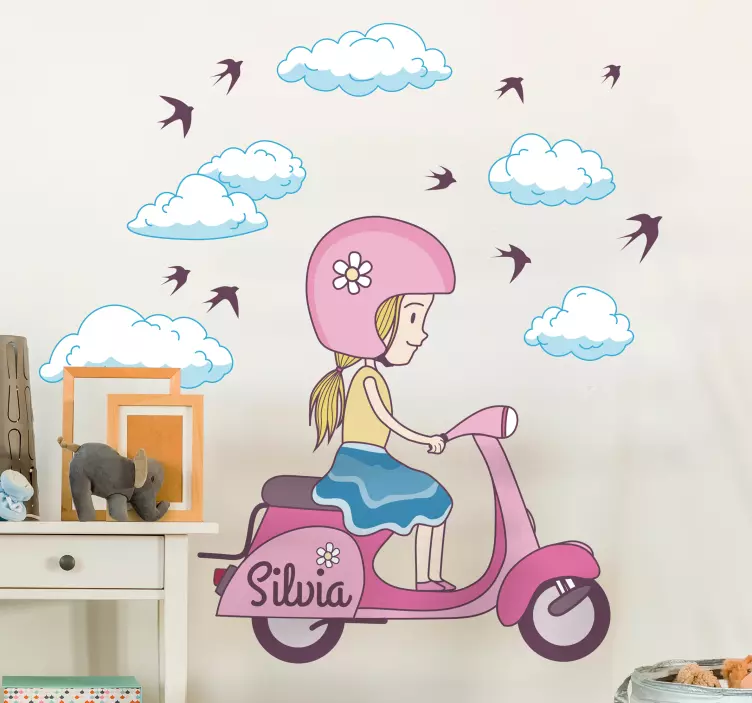 Sticker enfant sur moto - TenStickers