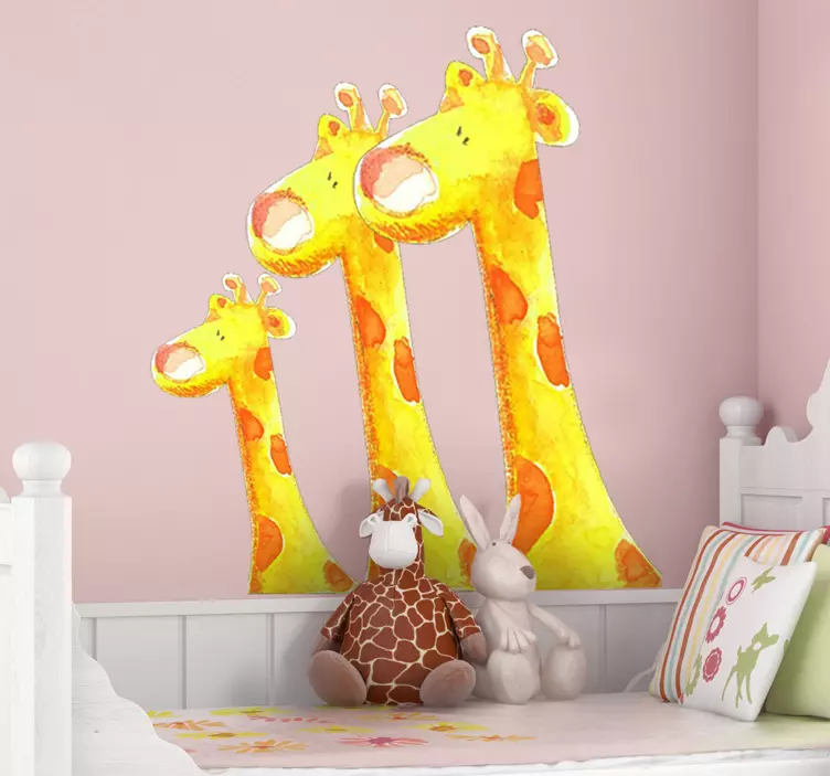 Sticker enfant trois girafes - TenStickers