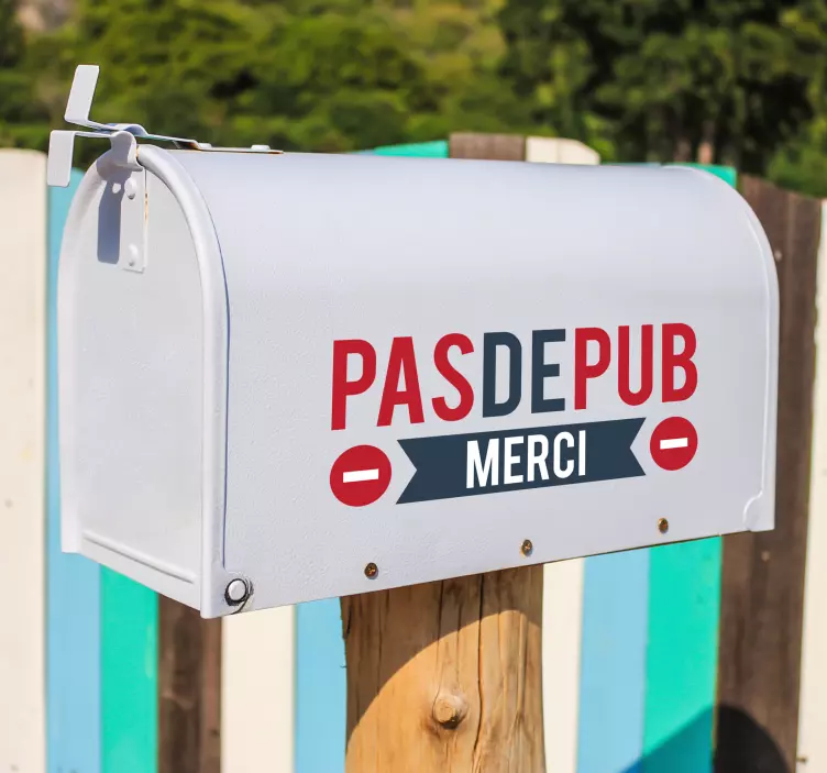 Sticker Entrée Boîte aux lettres Stop pub - TenStickers