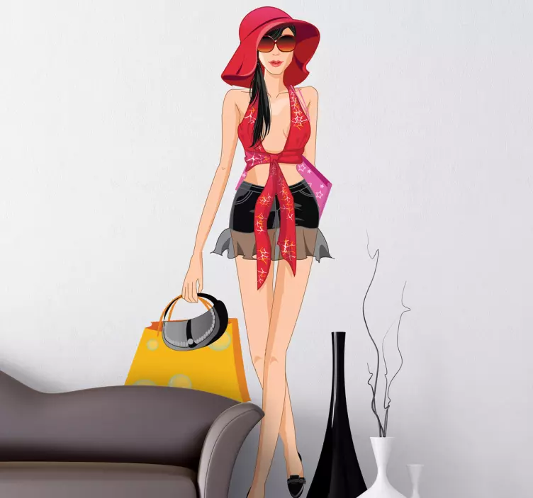 Sticker fashion girl summer - TenStickers