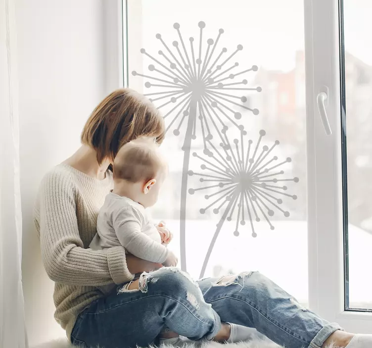 Autocollant fenêtre plante pissenlit - TenStickers