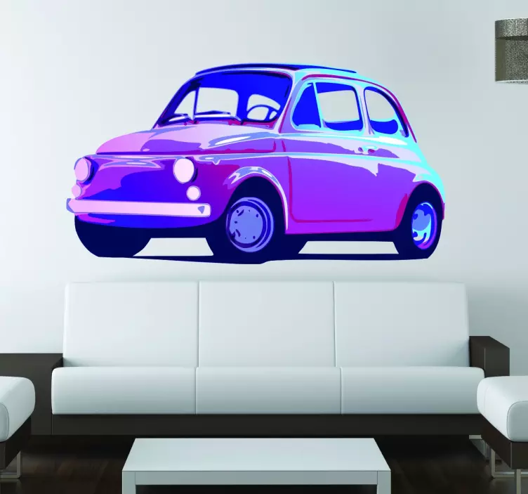 Sticker vintage Fiat 500 classique - TenStickers
