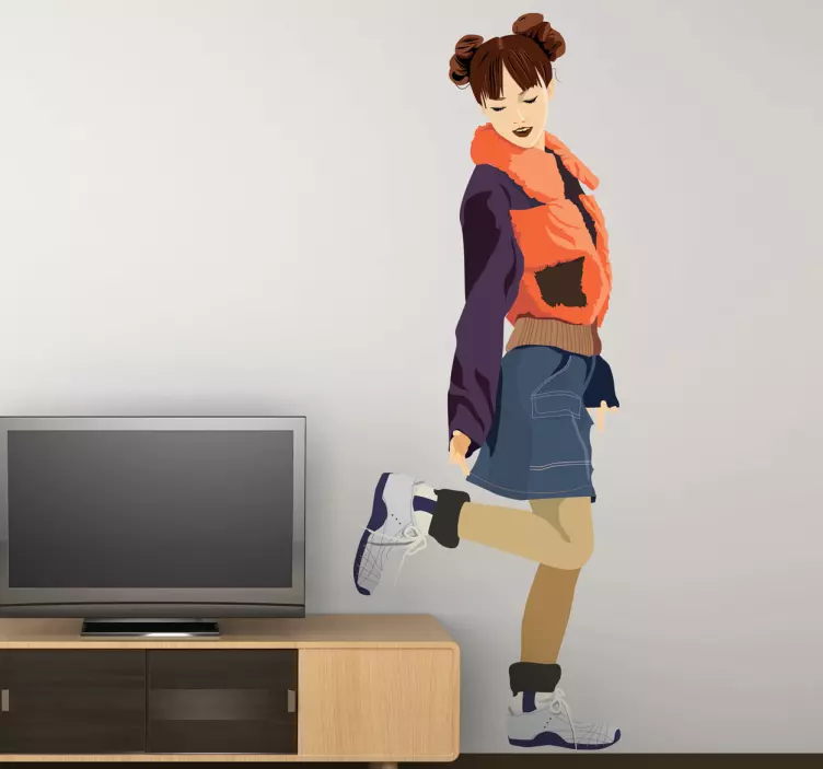 Sticker fille sweat shirt - TenStickers