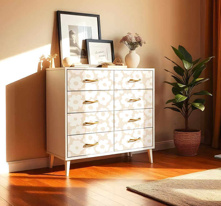 Sticker fleur coquelicot blanc - TenStickers