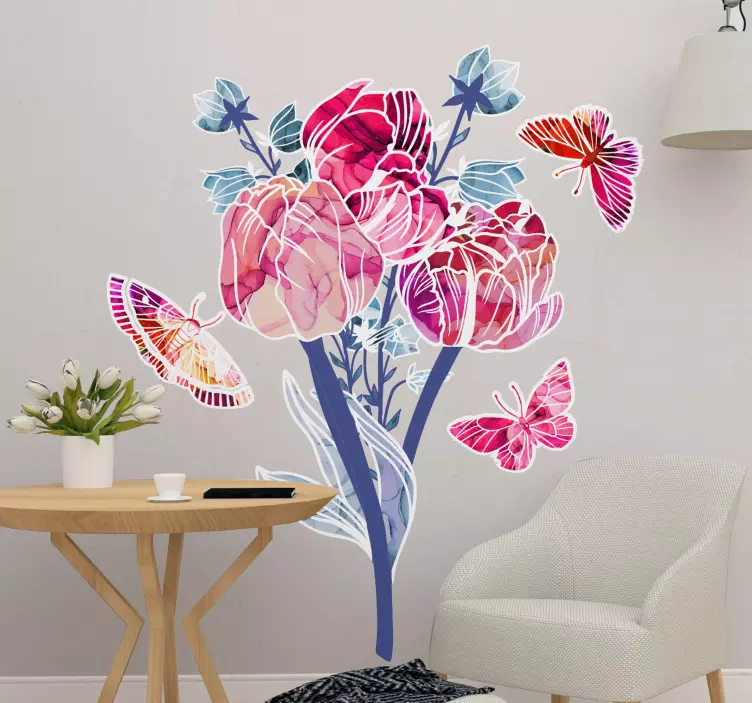Sticker fleurs et plantes arrangement floral vivant - TenStickers