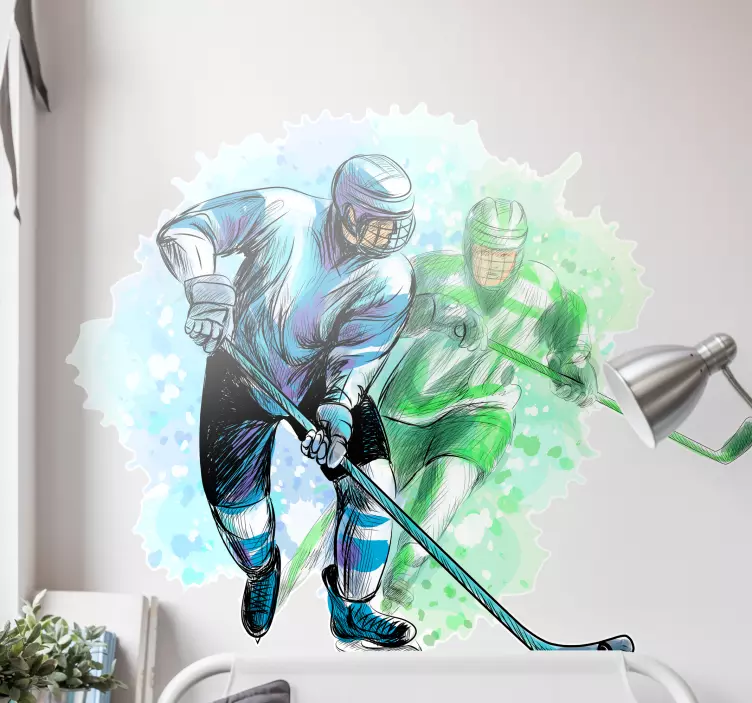Sticker foot mouvement des joueurs de hockey - TenStickers