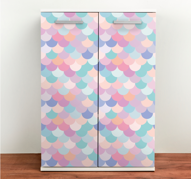 Sticker meuble cercles suspendus tons pastel - TenStickers