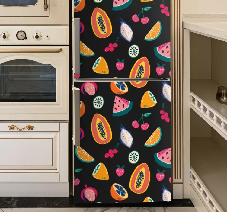 Sticker frigo illustrations de fruits vivants - TenStickers