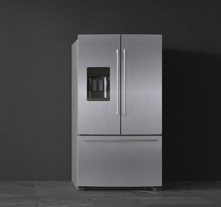 Sticker frigo imitation acier - TenStickers
