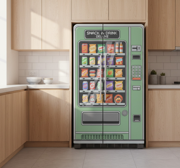 Sticker frigo machine distributrice verte - TenStickers