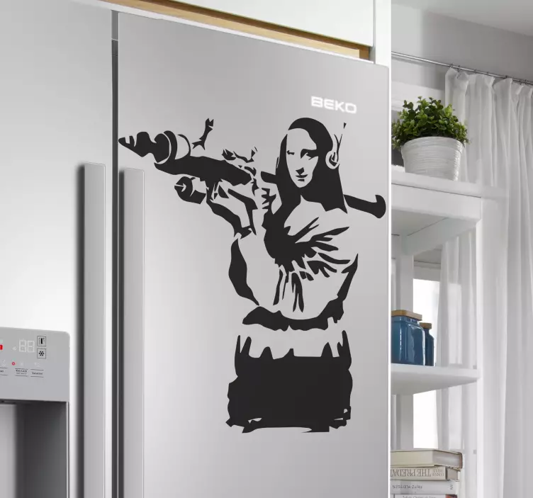 Sticker frigo mona lisa guerrière - TenStickers