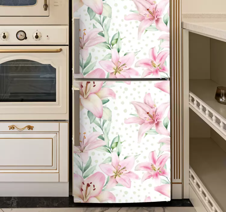 Sticker frigo motif floral de lys - TenStickers