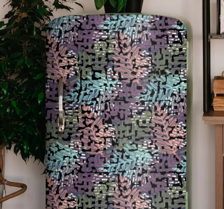 Sticker frigo motifs floraux et feuilles - TenStickers