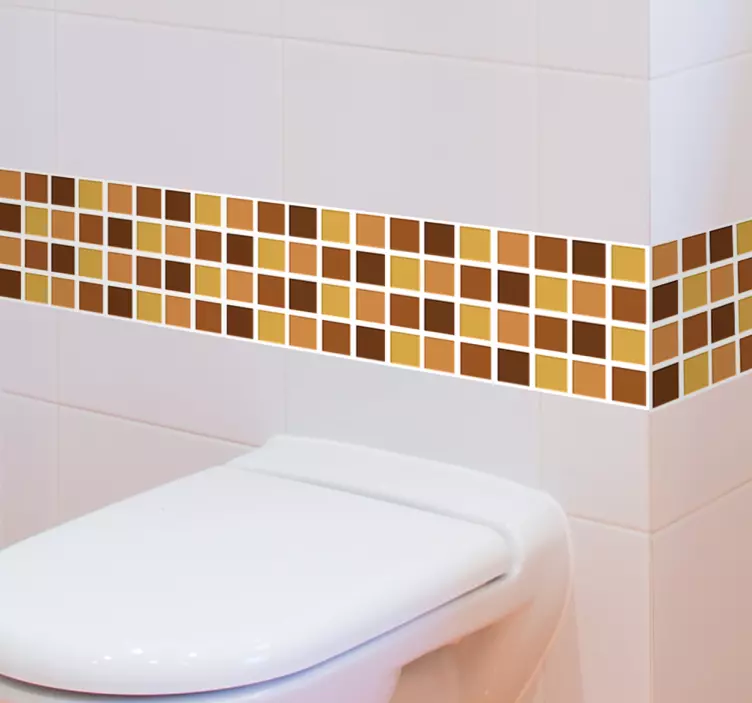 Frise autocollante carreaux marrons - TenStickers