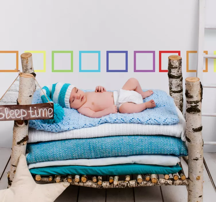 Sticker frise carrés arc-en-ciel - TenStickers