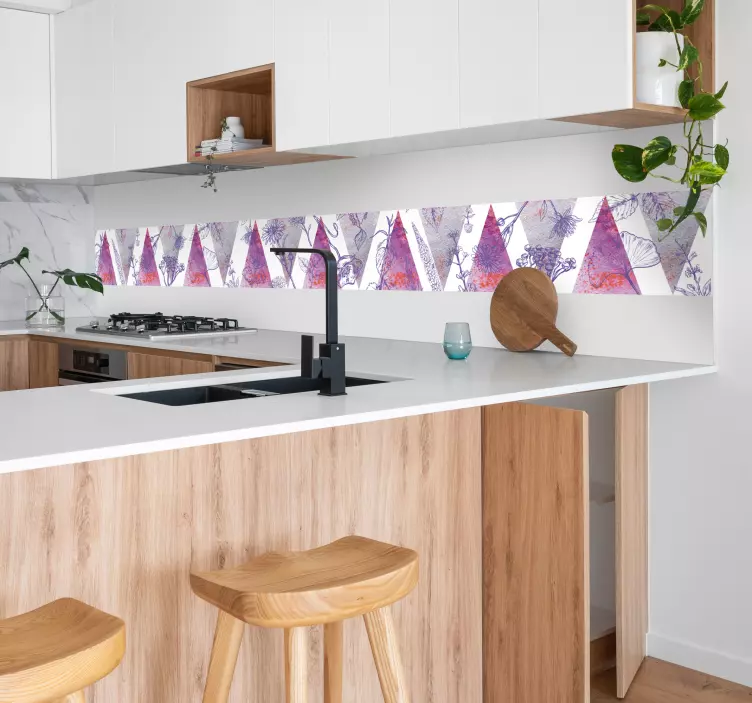 Sticker frise motif triangles couleur lavande - TenStickers