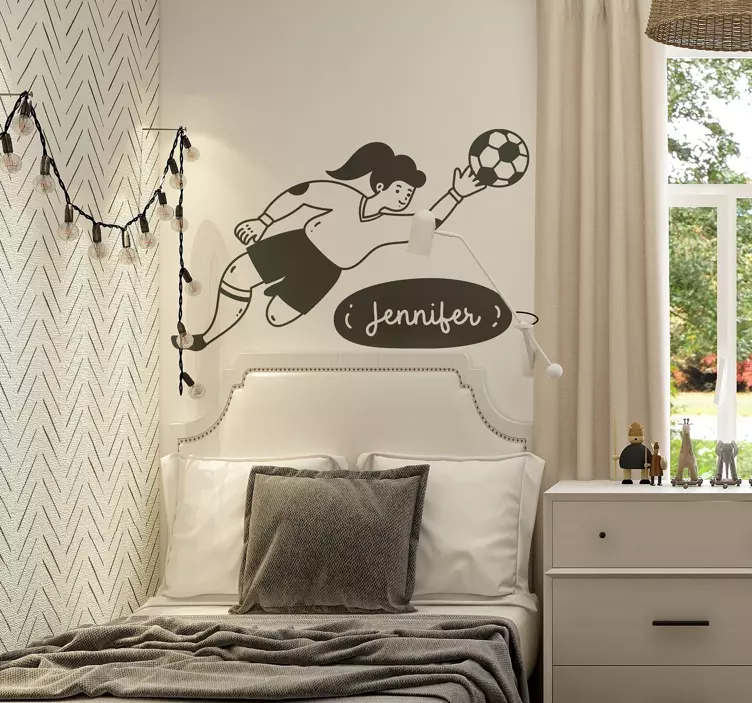 Sticker gardienne de but à personnaliser - TenStickers