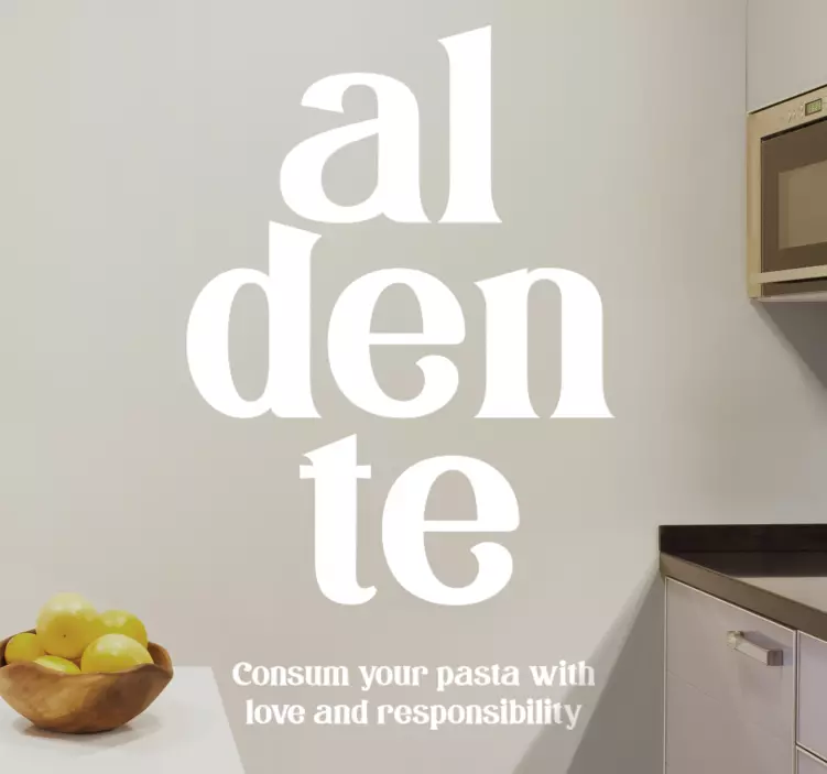 Sticker cuisine pâtes al dente amour responsabilité - TenStickers