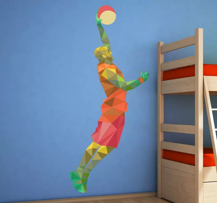 Sticker basket géométrique joueur - TenStickers