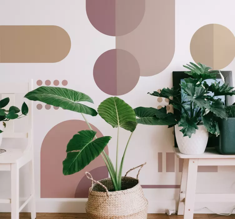 Sticker géométrique motifs géométriques organiques - TenStickers