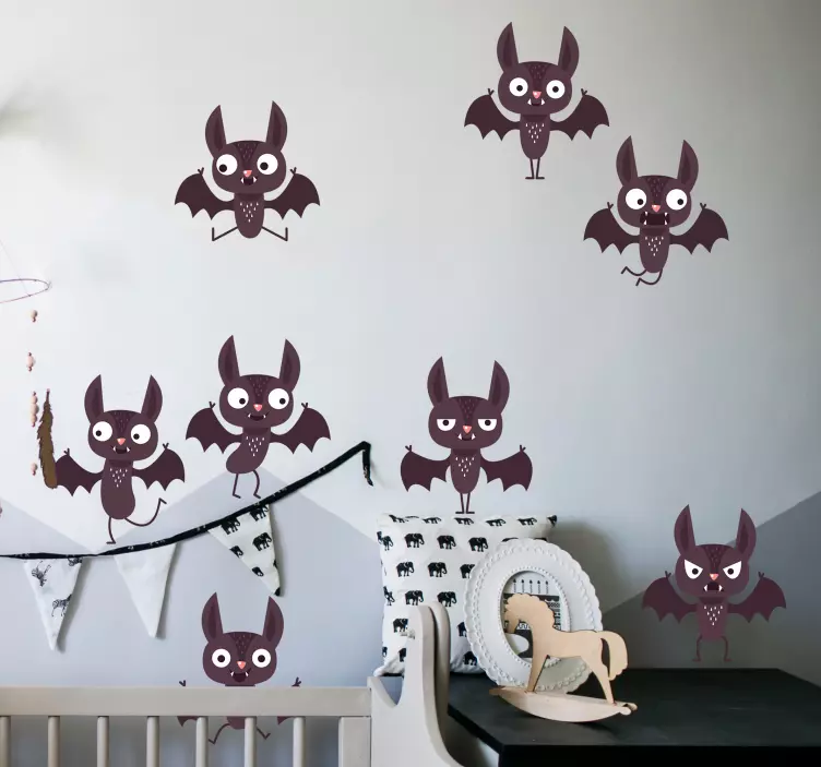 Sticker Halloween joyeuses chauve souris - TenStickers