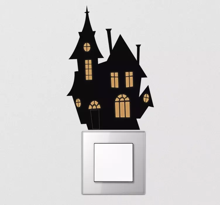 Sticker Halloween maison hantée interrupteur - TenStickers