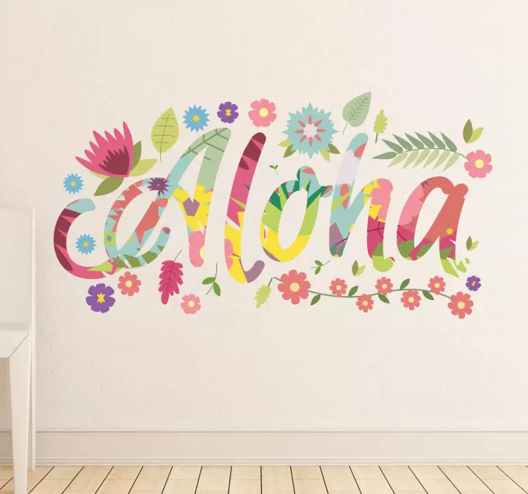 Sticker chambre ado "Aloha" fleuri - TenStickers
