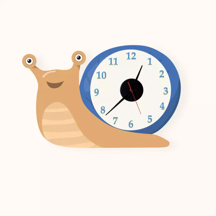 Sticker horloge escargot mignon - TenStickers