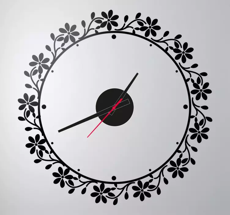 Sticker horloge floral moderne - TenStickers