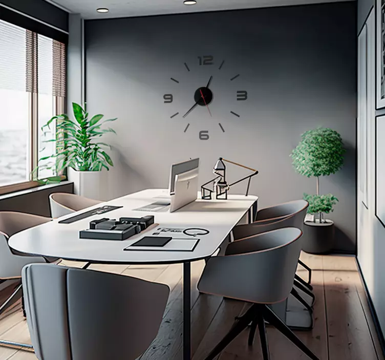 Sticker horloge traits et numéros - TenStickers