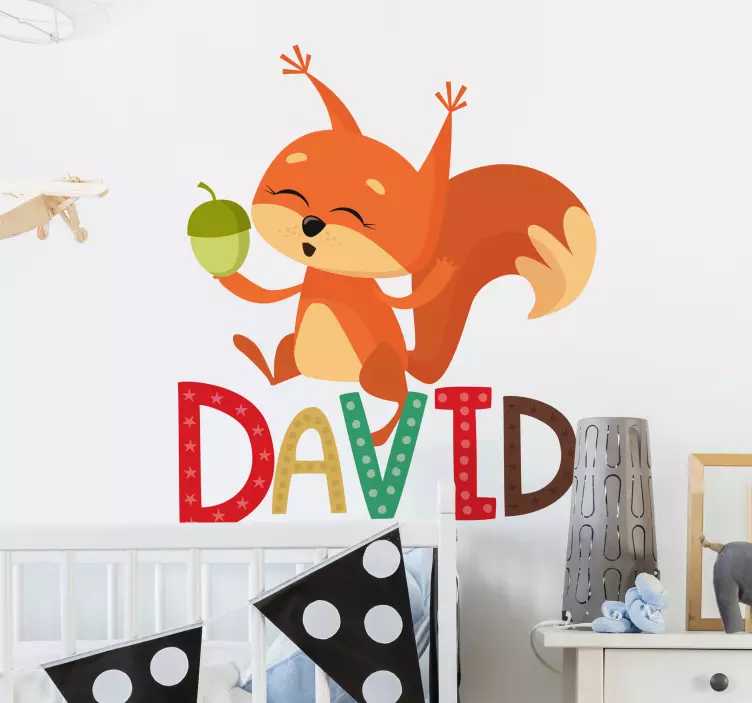 Sticker Illustration Écureuil personnalisé - TenStickers