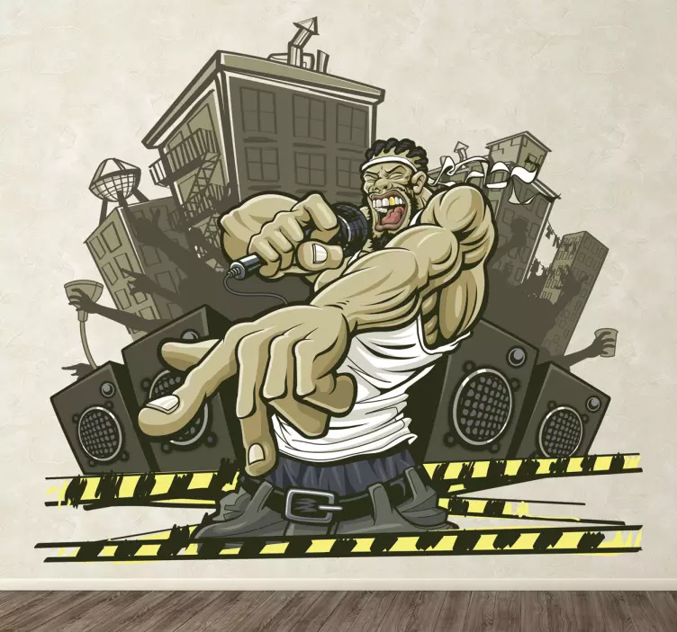 Sticker illustration rappeur urbain - TenStickers