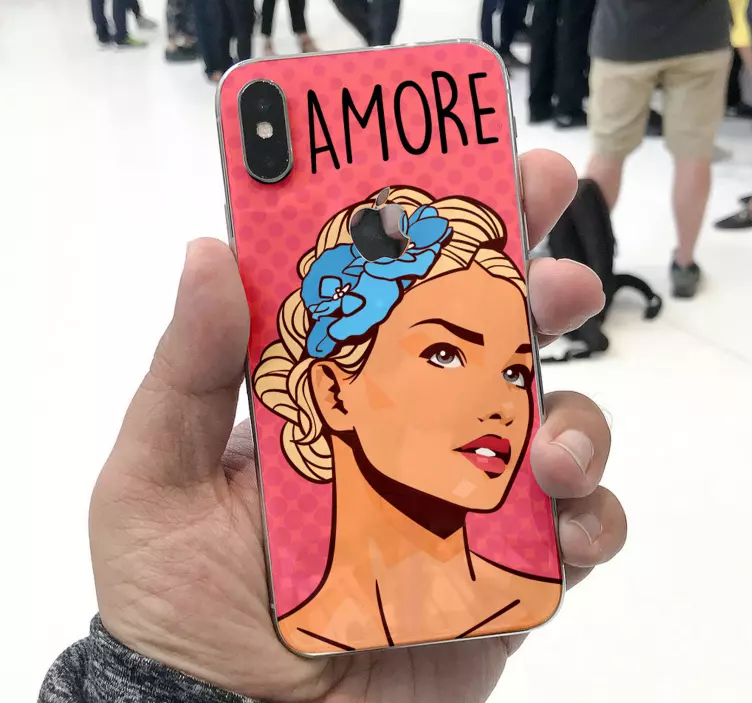 Sticker iphone expression féminine amour - TenStickers