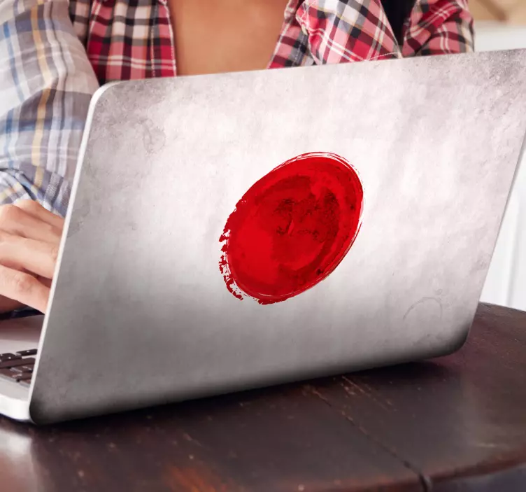 Sticker laptop drapeau du Japon - TenStickers