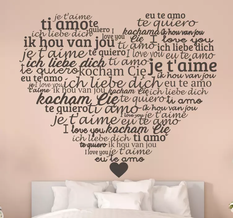 Sticker mural Je t'aime dans tous les langues - TenStickers