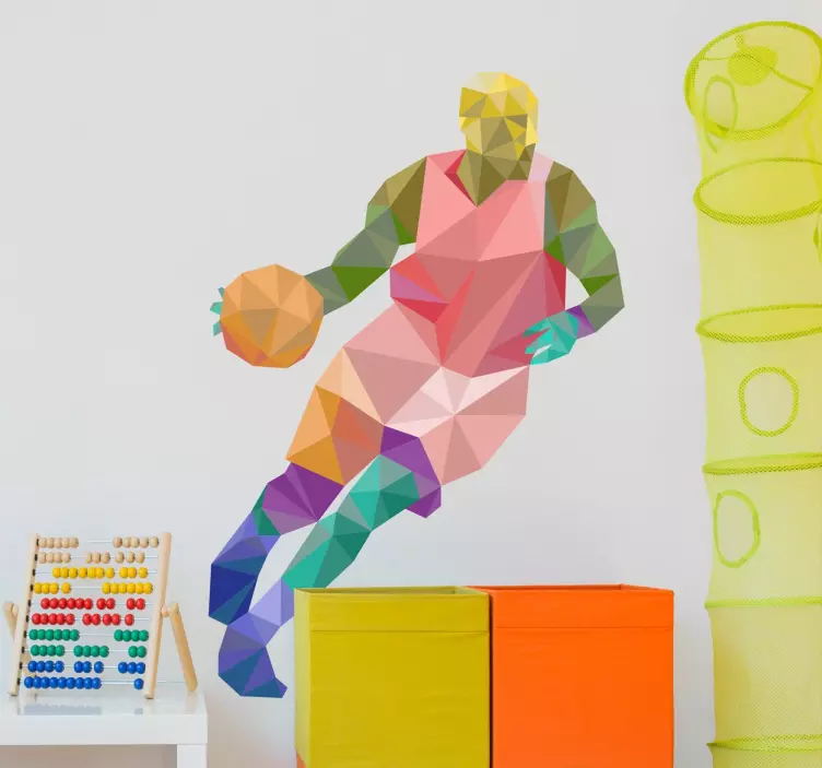 Sticker basket joueur origami - TenStickers