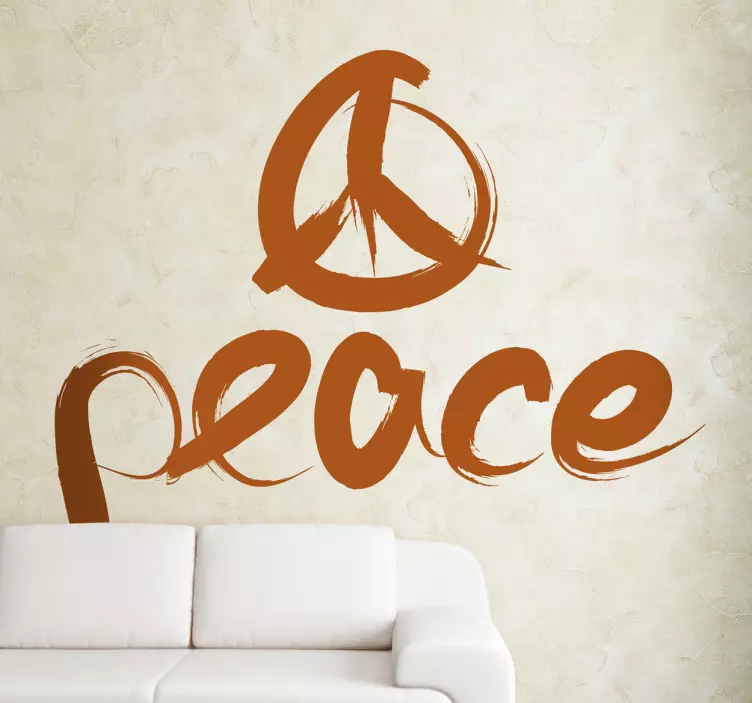 Sticker logo Peace and Love - TenStickers