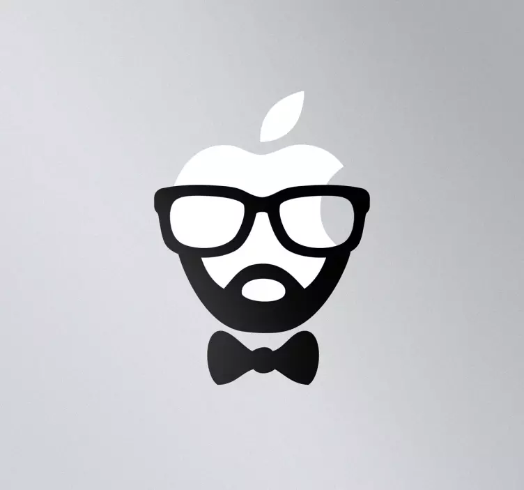 Sticker laptop visage hipster pour MacBook - TenStickers