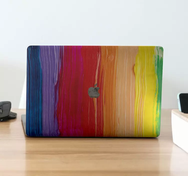 Sticker MacBook coups de pinceau multicolores - TenStickers