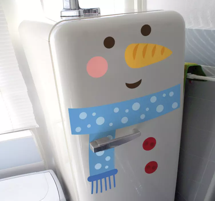 Sticker frigo Noel Maison Bonhomme de Neige - TenStickers