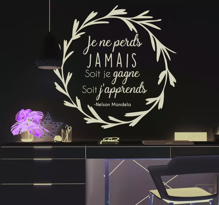 Sticker citation Je ne perds jamais Mandela - TenStickers