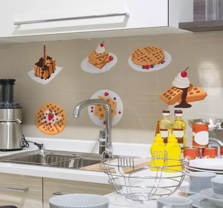 Sticker Maison Dessins petites gauffres - TenStickers