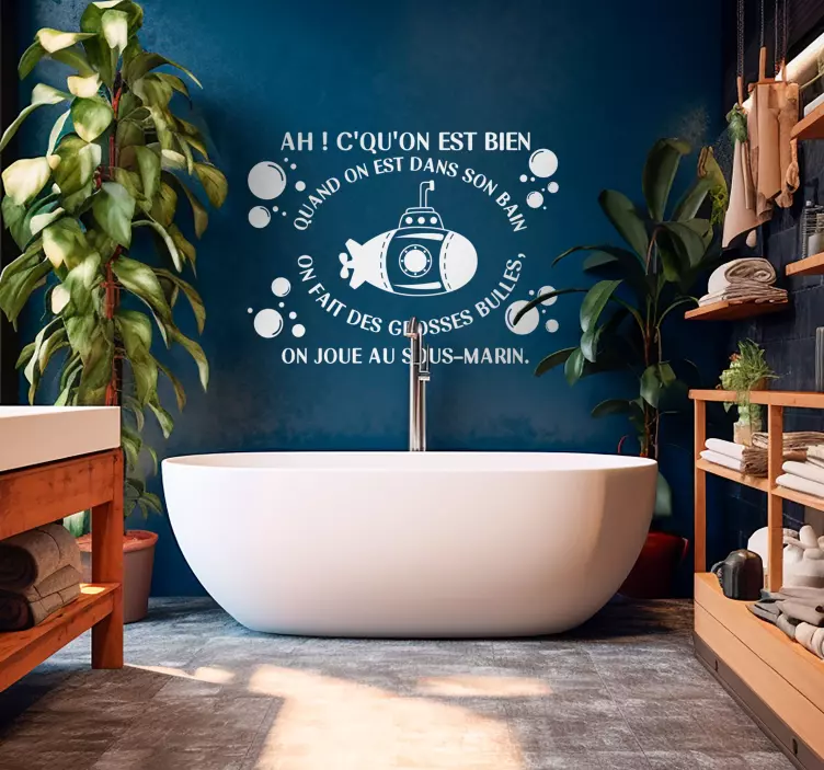 Sticker salle de bain le bonheur du bain - TenStickers