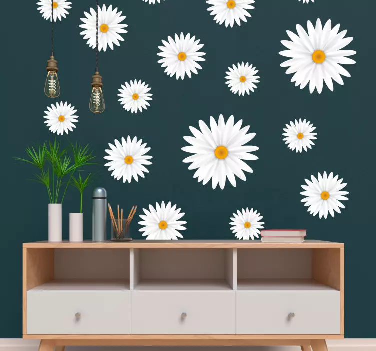 Sticker Maison Motifs de marguerites - TenStickers