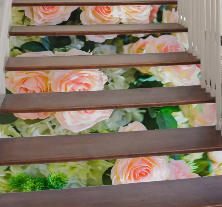Sticker Maison Roses pour escalier - TenStickers